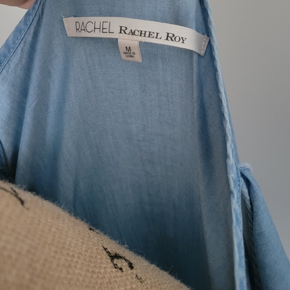 Rachel Roy Light Wash Chambray Cold-Shoulder Top - Picture 12 of 12